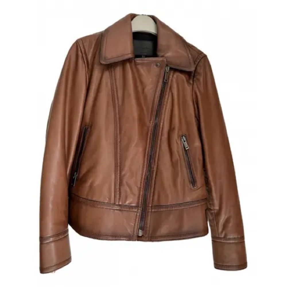 Massimo Dutti LEATHER BIKER JACKET
